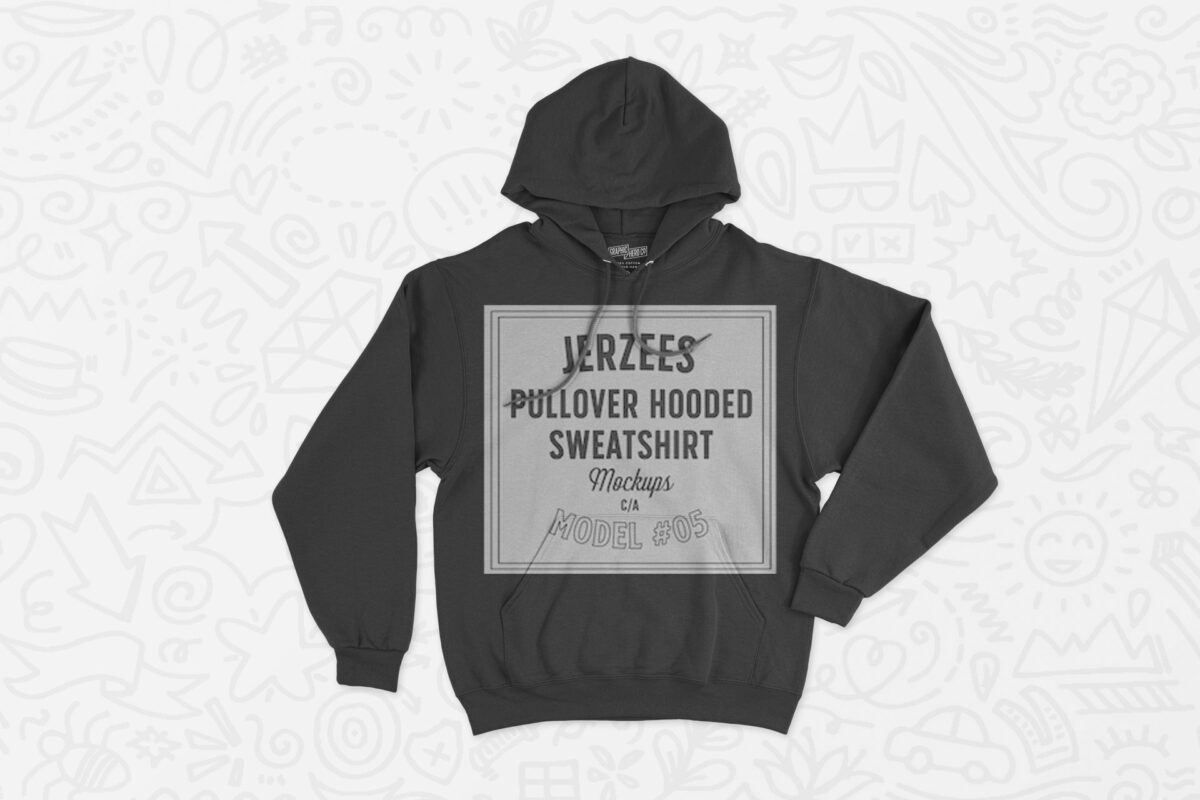 Jerzees Brand Pullover Hooded Sweatshirt Mockup