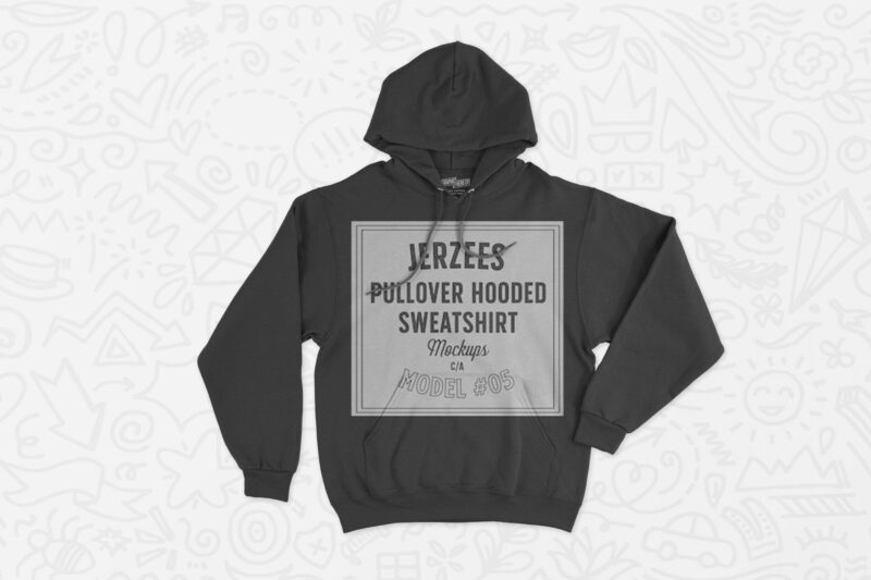 Jerzees Brand Pullover Hooded Sweatshirt Mockup